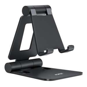 POPUX Dual Folding Cell Phone Stand, Fully Adjustable Foldable Desktop Phone Holder Cradle Dock Compatible with Phone 16 15 14 13 12 11 Pro Xs Xs Max Xr X 8, Nintendo Switch, All Phones
