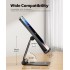 POPUX Dual Folding Cell Phone Stand, Fully Adjustable Foldable Desktop Phone Holder Cradle Dock Compatible with Phone 16 15 14 13 12 11 Pro Xs Xs Max Xr X 8, Nintendo Switch, All Phones